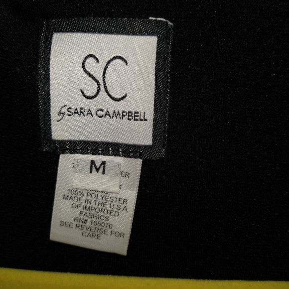 Sara Campbell black peacoat ruffled edge double breast Chevron design button up - Picture 2 of 4